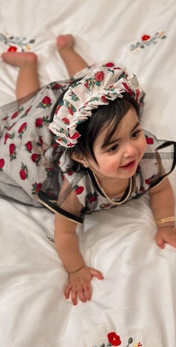 فستان اطفال بالتل الاسود الانيق رمضان