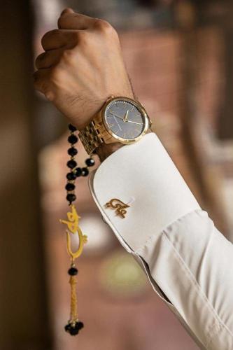 طقم سبحة وكبك بتصميم فخم بالاسم