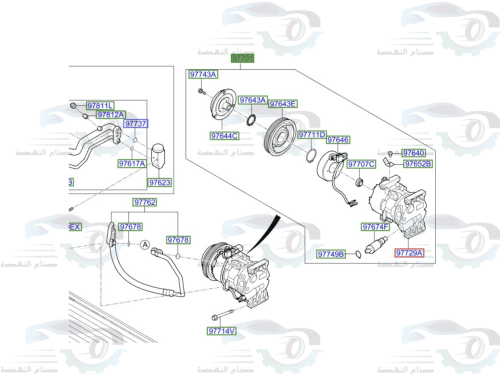 97701H8000K كمبروسر مكيف اكسنت 2020-2023 بديل