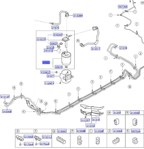 31922F6900 فلتر ديزل ازيرا + كادينزا ديزل اصلي