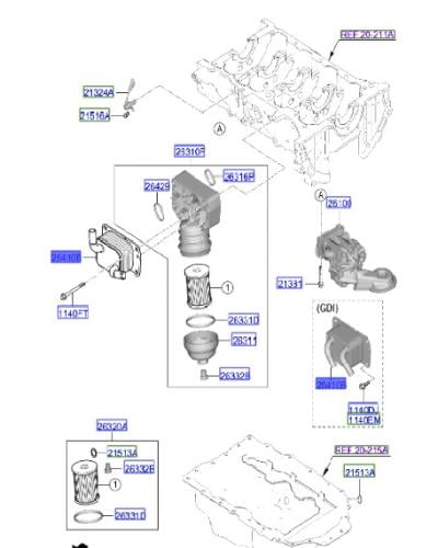 264102S000 مبرد زيت سوناتا 2020 مكينة 2500 أصلي