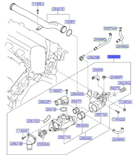 256003CAC0 قاعدة كوع ماء سناتفي 2011 م/3.5 اصلي