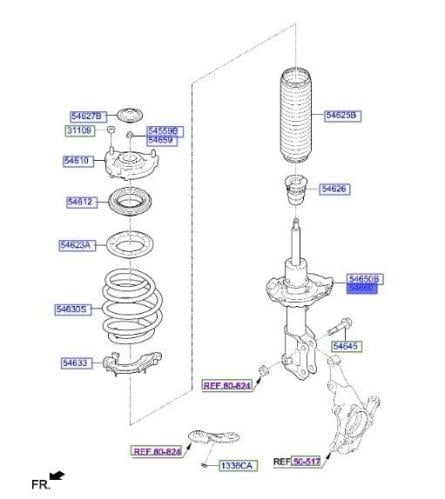 54650H9200 مساعد امامي يسار ريو 2019 اصلي