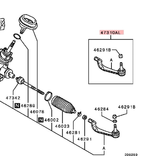 48640W020P ذراع دركسون خارجي يسار اوتلاندر 2023 اص...