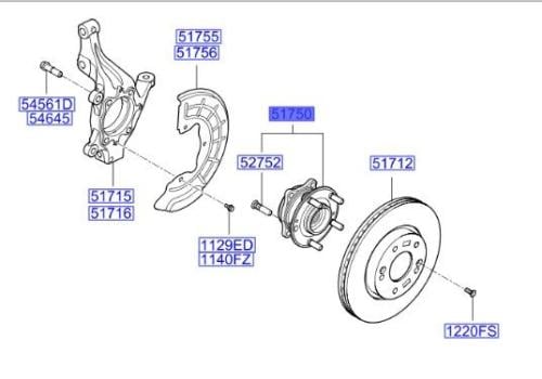 51750C1000K فلنجة هوب امامي سوناتا 2015 بديل