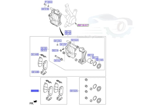 581010XA00 فحمات فرامل امامي اي تن ااصلي