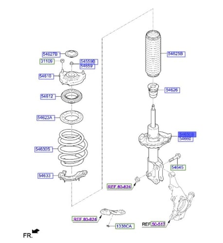 54651F2510 مساعد امامي النترا 2016 يســار اصلي