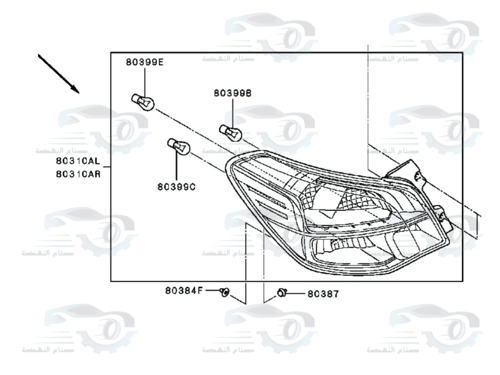8330A851 اسطب خلفي ميتسوبيشي اتراج يسار تجاري