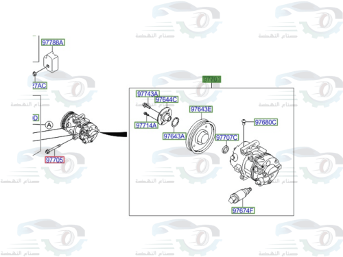 977013S000K كمبروسر مكيف توسان+ سوناتا بديل