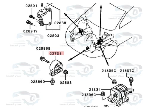 MN184355 كرسي مكينة امامي ميتسوبيشي لانسر EX اصلي