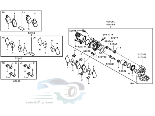 4605B987 فحمات فرامل خلفي اوتلاندر + اكليبس كروز ا...