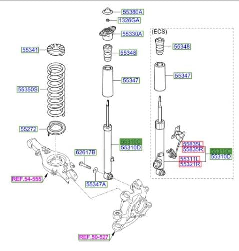 55320B1300 مساعد خلفي جنسس يمين اصلي