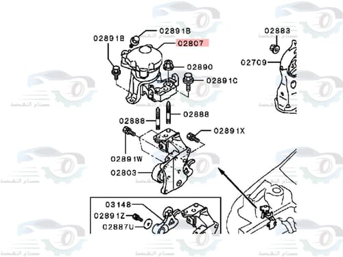1091A093 كرسي مكينة يمين ميتسوبيشي جالنت 2008-2012...