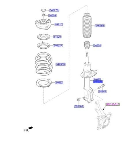 54650H7100 مساعد امامي بيجاس 2019 يسار اصلي