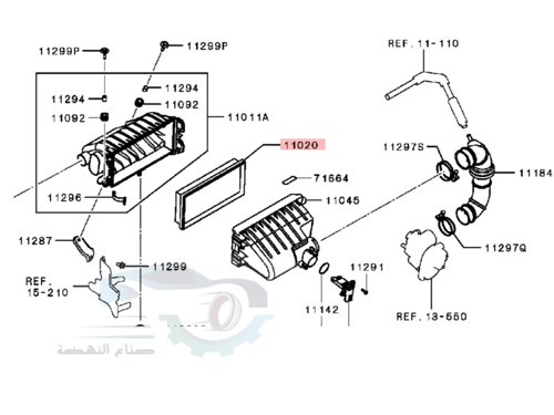 1500A617 فلتر هواء ميتسوبيشي اتراج اصلي