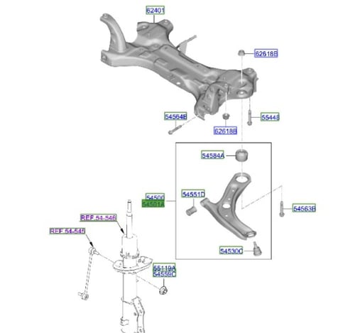 54501AY000 مقص اكسنت 2024 يميــن اصلي