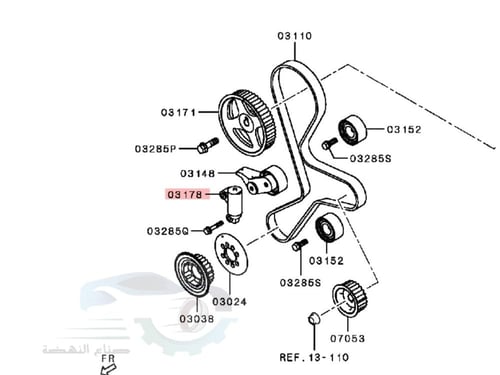 1145A031 شداد سير التوقيت ميتسوبيشي L200 دبل اصلي