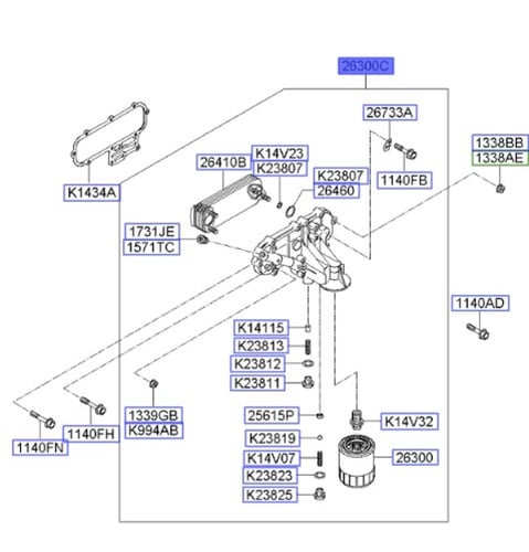 263004Z300 مبرد زيت كامل معا الفلتر دينه 2700 اصلي