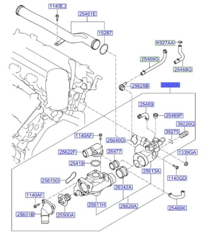 256003CAD0 قاعدة كوع ماء كامل اصلي