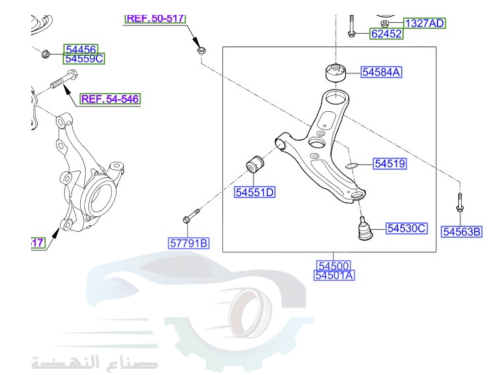 545002V000 مقص امامي النترا يســار اصلي