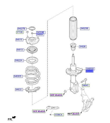 54660H7100 مساعد امامي بيجاس 2019 يمين اصلي