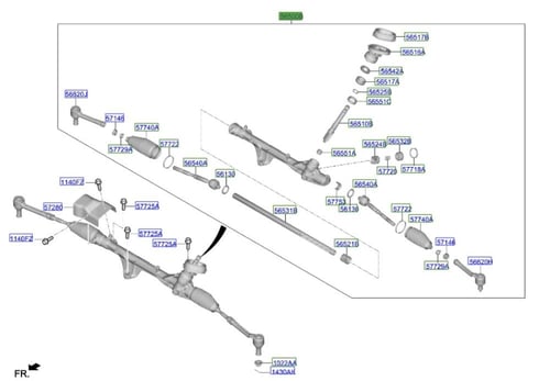 56500H6000 علبة دركسون تحت اكسنت 2018 اصلي