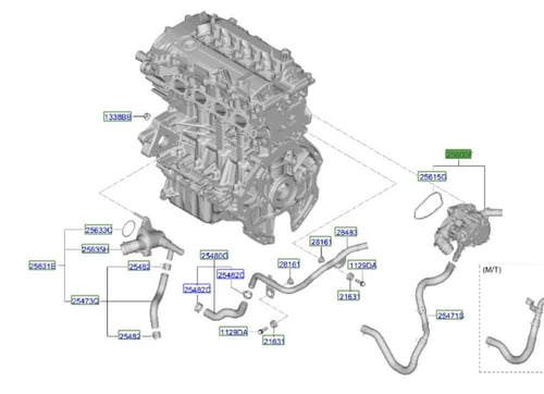 256002J100 قاعدة كوع ماء توسان 2023 اصلي