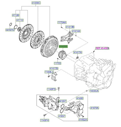 414202D000 فحمة كلتش ديزل اصلي