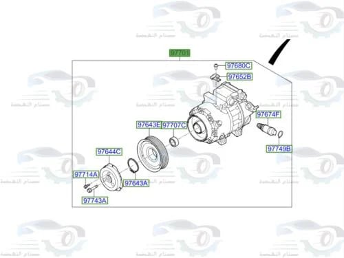 كمبروسر مكيف G80 جينسس 2016-2019 م 3.8 | 97701B140...