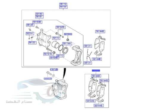 58101L0A11 فحمات فرامل امامي سوناتا 2020 اصلي