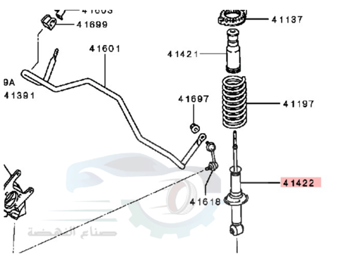 4162A397 مساعد خلفي ميتسوبيشي ياباني