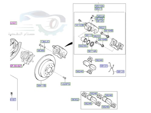 583022WA30 فحمات فرامل خلفي سنتافي اصلي