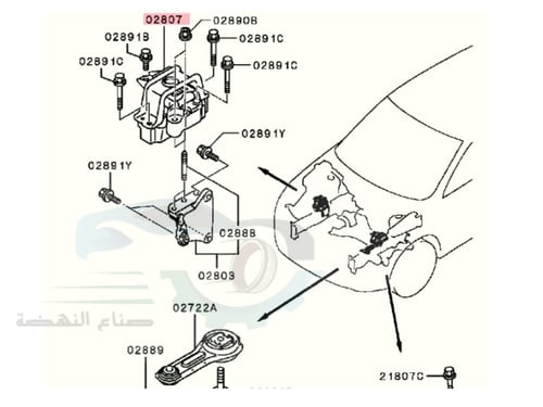 1091A353 كرسي مكينة يمين ميتسوبيشي اوتلاندر اصلي