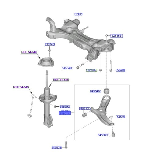 54501Q6000 مقص امامي كريتا 2021 يمين اصلي