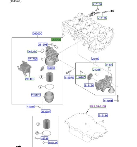 263A02J450 مبرد زيت مع قاعدة الفلتر النترا 2021-20...