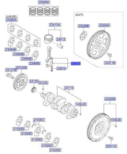 235102M000 ذراع بستم كريتا ++سونيت +النترا مكينة 1...