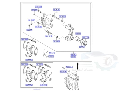 58101H7A00 فحمات فرامل امامي بيجاس اصلي