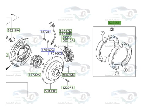 583502JA00 فرامل اليد - قماش جلنط - كيا موهافي اصل...