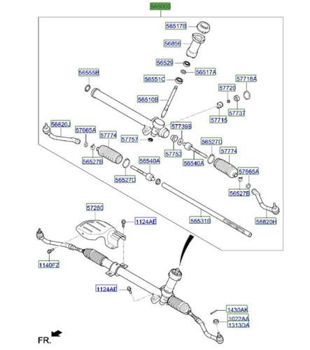 56500D7100 علبة دركسون تحت توسان 2017 اصلي