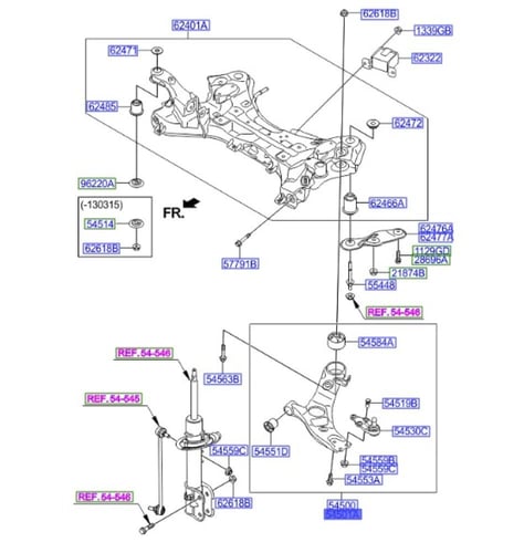 545012W000 مقص امامي سنتافي 2014 يميــن اصلي