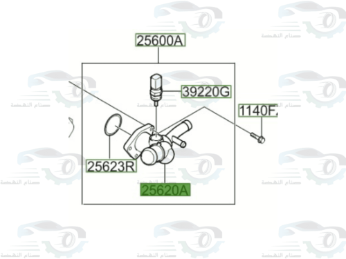 256202B003M قاعدة كوع ماء اكسنت MOBIS