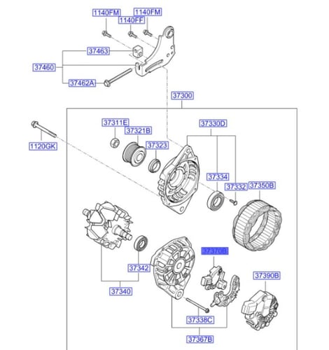 373702B250 كتاوت دينمو (النترا+اكسنت+فوليستر) 2012...