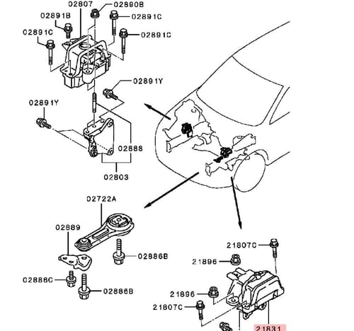 2910A345 كرسي جيربكس ميتسوبيشي اوتلاندر اصلي