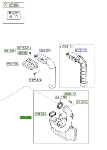 28220A7000 قربة هواء تحت الرفرف سيراتو 2014 اصلي