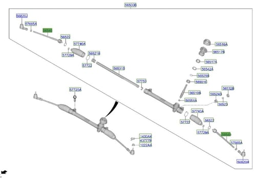 56540L2000 ذراع دركسون داخلي كيا ابتيما 2020 k5 اص...