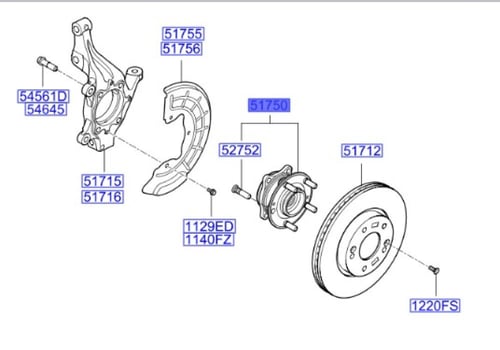 51750C1000 فلنجة هوب امامي سوناتا 2015 اصلي