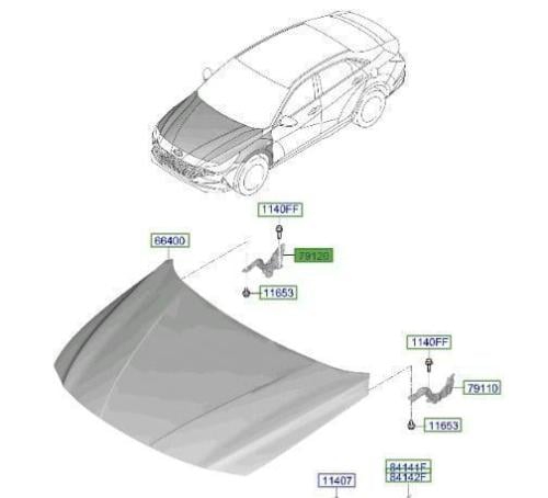 66920L2000 مفصلة كبوت K5 2021 يميـــن اصلي