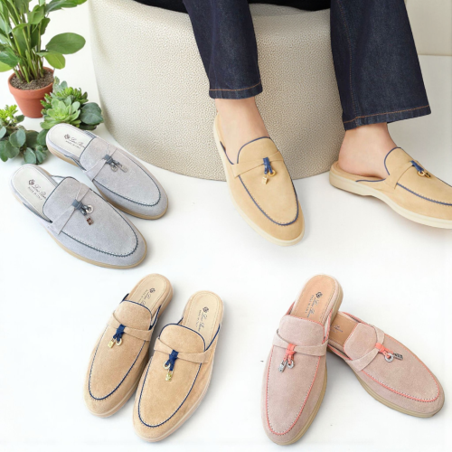 Summer Walk Mule – Contrast Edge Premium Suede