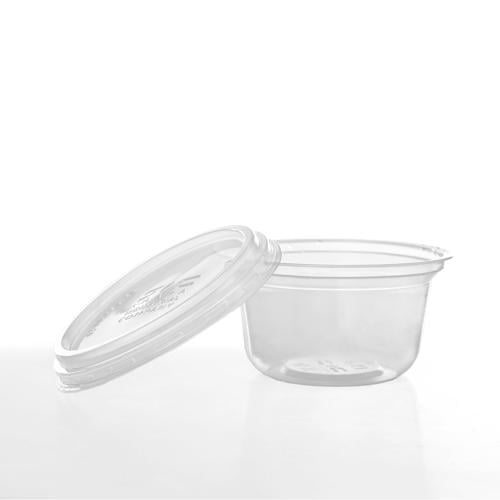 علبة ميكرويف شفاف دائري عميق 180مل 50 حبة