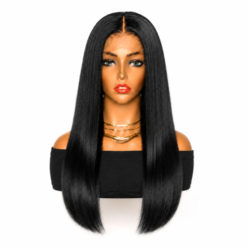 Full black root wig not